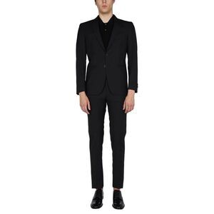 TONELLO Men's Single-Breasted Wool Suit Men BLACK Other Clothing